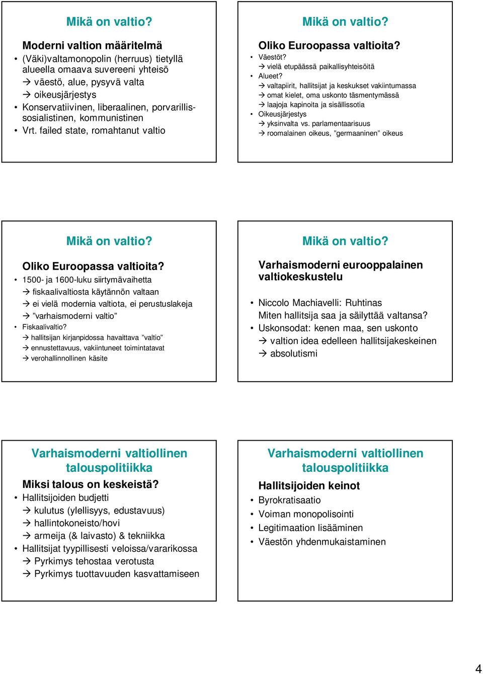 valtapiirit, hallitsijat ja keskukset vakiintumassa omat kielet, oma uskonto täsmentymässä laajoja kapinoita ja sisällissotia Oikeusjärjestys yksinvalta vs.