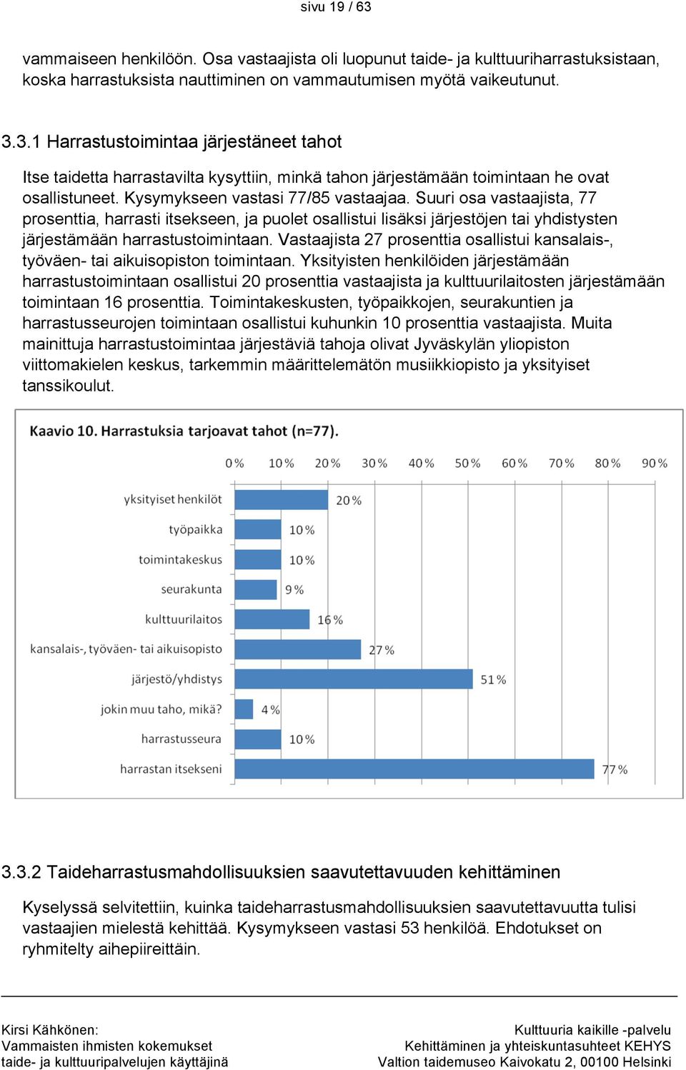 Vastaajista 27 prosenttia osallistui kansalais-, työväen- tai aikuisopiston toimintaan.