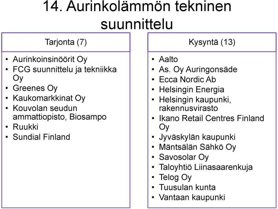 Kaukomarkkinat Oy Kouvolan seudun ammattiopisto, Biosampo Sundial