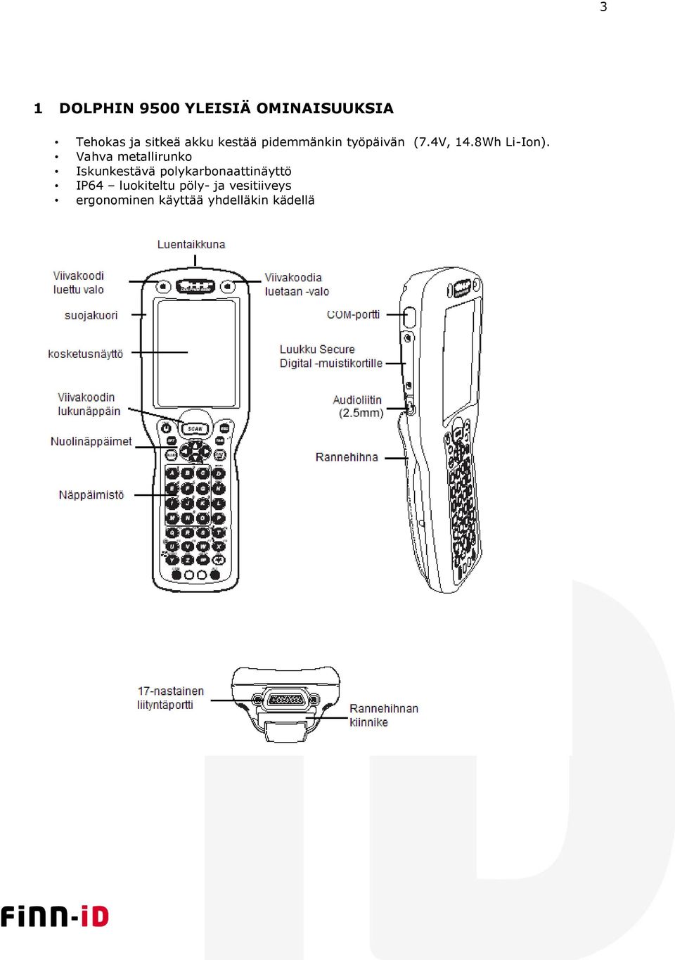 Vahva metallirunko Iskunkestävä polykarbonaattinäyttö IP64