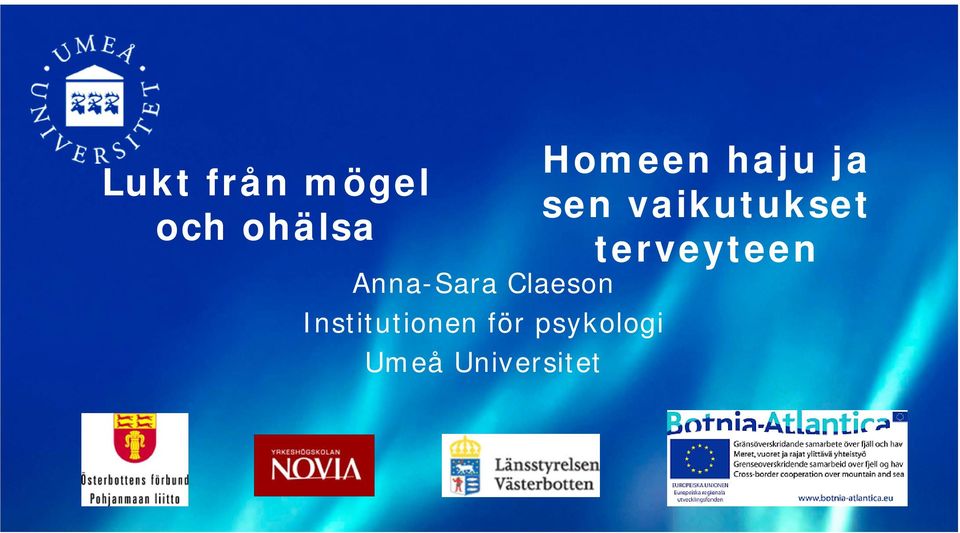 för psykologi Umeå Universitet