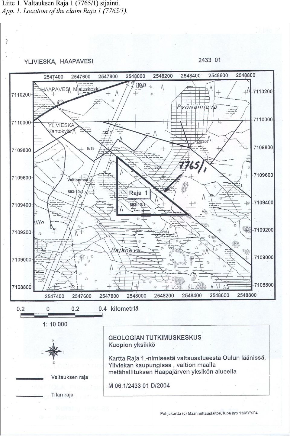 (7765/1) sijainti. App.