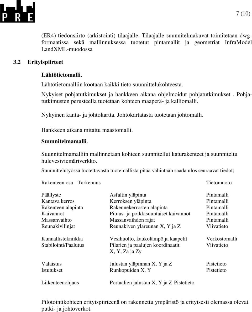 Lähtötietomalliin kootaan kaikki tieto suunnittelukohteesta. Nykyiset pohjatutkimukset ja hankkeen aikana ohjelmoidut pohjatutkimukset.