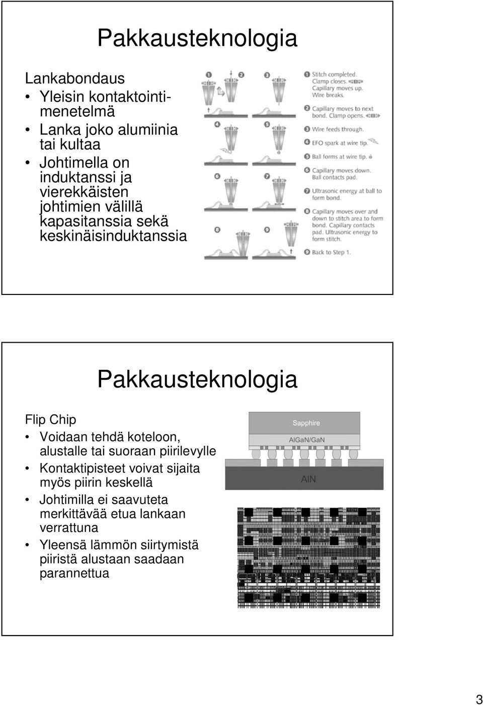 koteloon, alustalle tai suoraan piirilevylle Kontaktipisteet voivat sijaita myös piirin keskellä