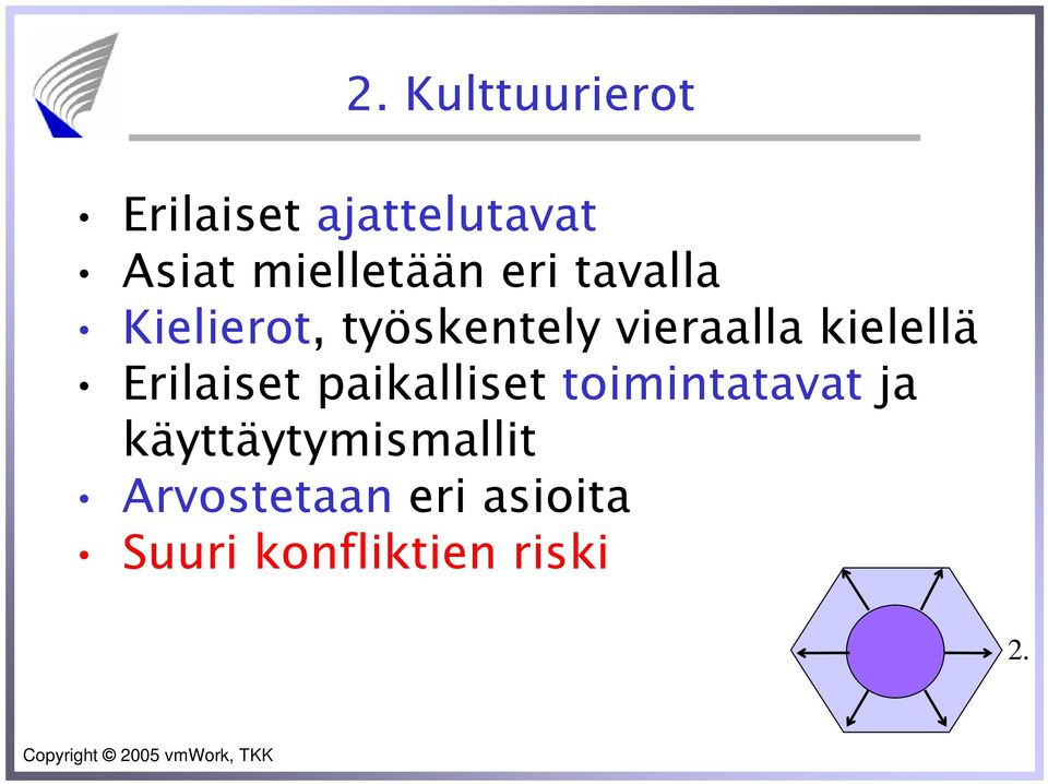 vieraalla kielellä Erilaiset paikalliset toimintatavat