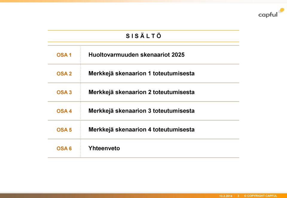 skenaarion 2 toteutumisesta OSA 4 Merkkejä skenaarion 3