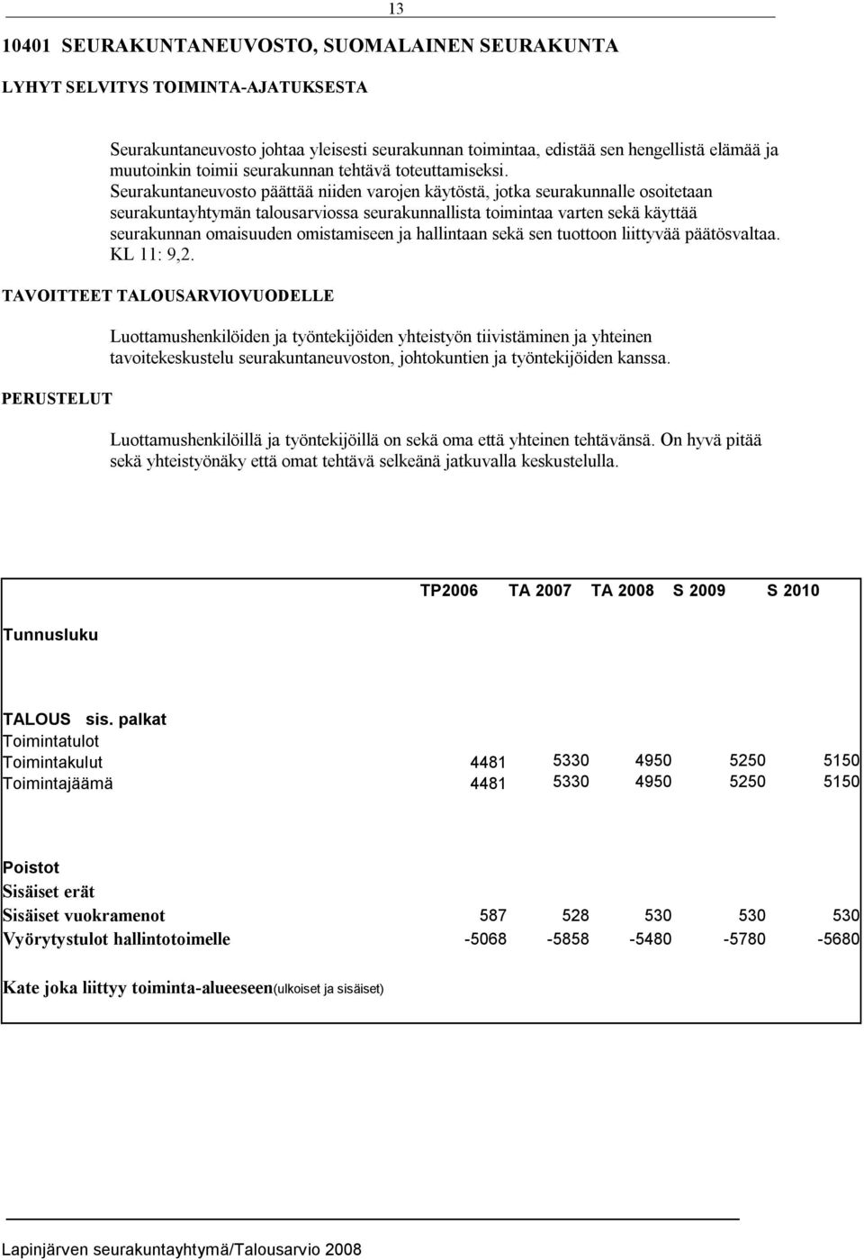 Seurakuntaneuvosto päättää niiden varojen käytöstä, jotka seurakunnalle osoitetaan seurakuntayhtymän talousarviossa seurakunnallista toimintaa varten sekä käyttää seurakunnan omaisuuden omistamiseen