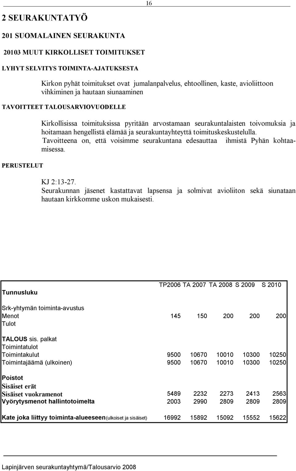 Tavoitteena on, että voisimme seurakuntana edesauttaa ihmistä Pyhän kohtaamisessa. KJ 2:13 27.