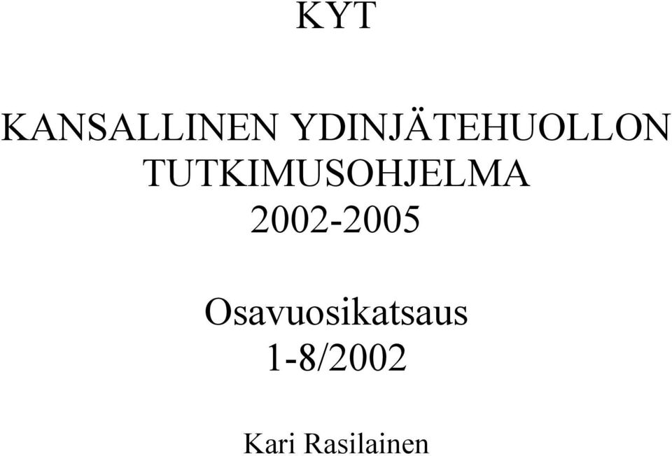 TUTKIMUSOHJELMA