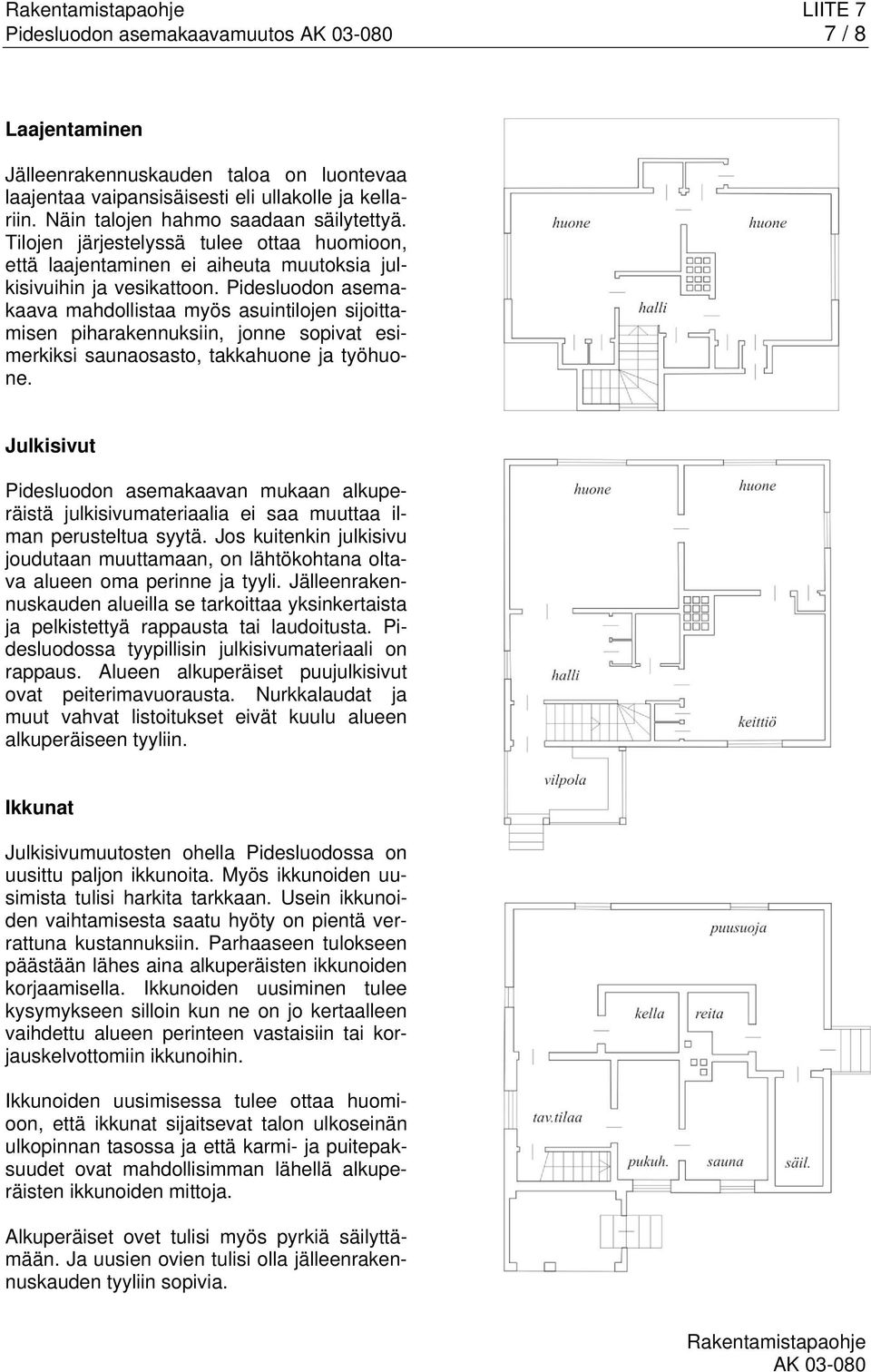 Pidesluodon asemakaava mahdollistaa myös asuintilojen sijoittamisen piharakennuksiin, jonne sopivat esimerkiksi saunaosasto, takkahuone ja työhuone.