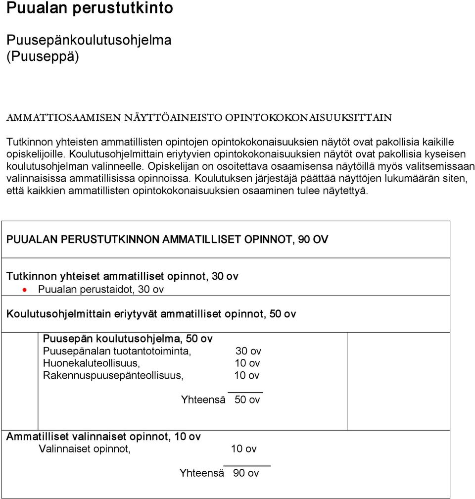 Opiskelijan on osoitettava osaamisensa näytöillä myös valitsemissaan valinnaisissa ammatillisissa opinnoissa.