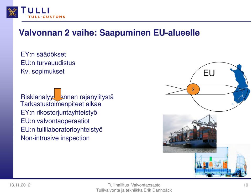 sopimukset EU Riskianalyysi ennen rajanylitystä