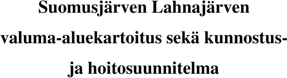 valuma-aluekartoitus