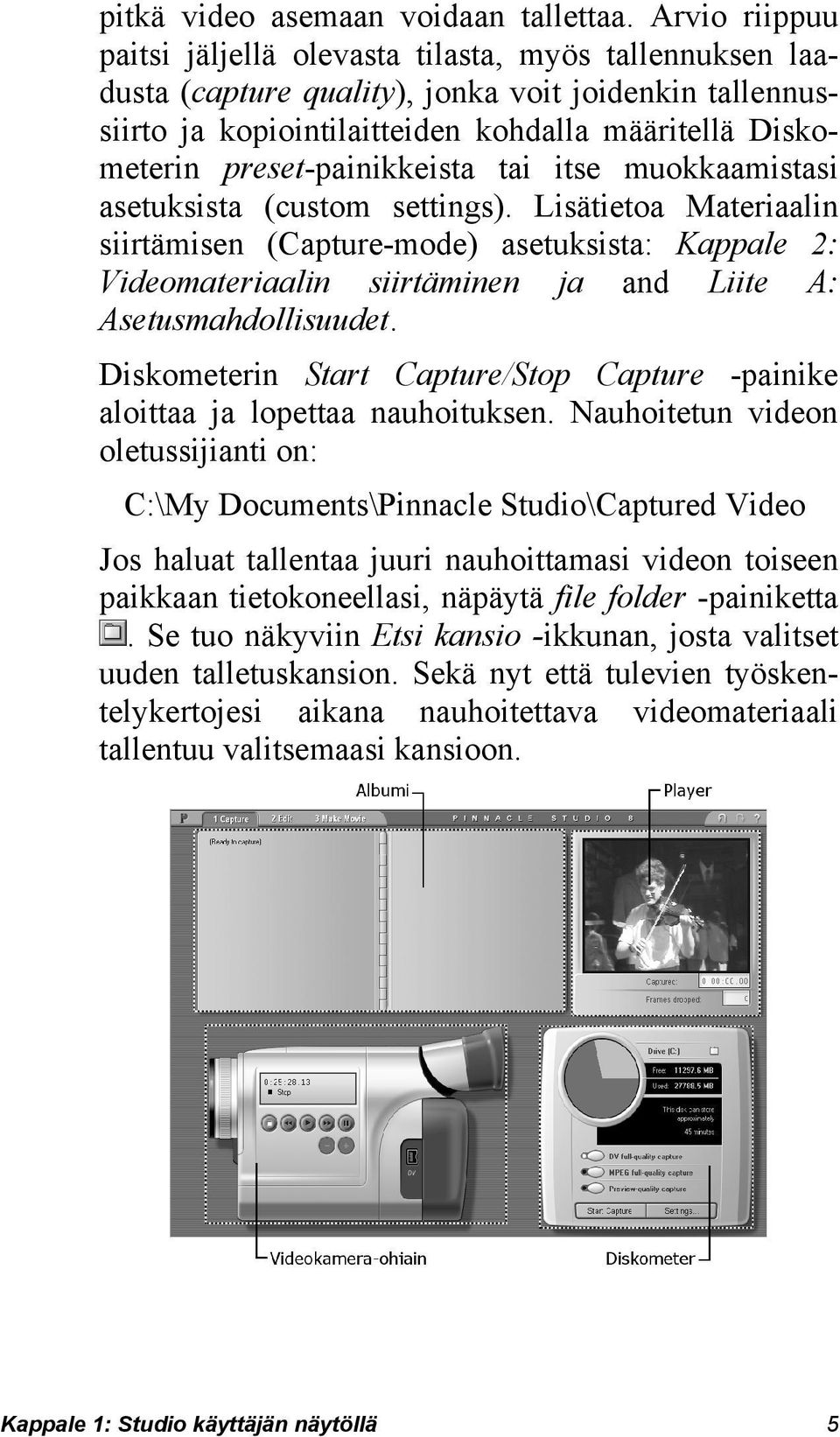 preset-painikkeista tai itse muokkaamistasi asetuksista (custom settings).