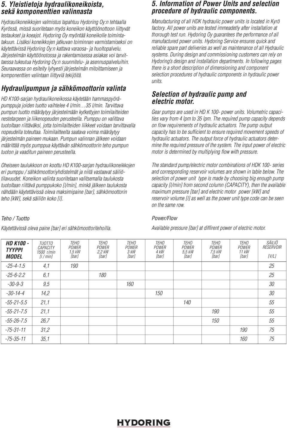 Järjestelmän käyttöönotossa ja rakentamisessa asiakas voi tarvittaessa tukeutua Hydoring Oy:n suunnitelu- ja asennuspalveluihin.