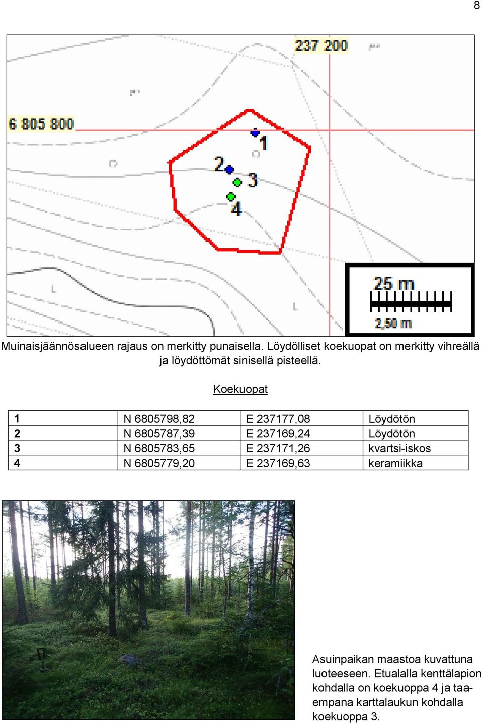 Koekuopat 1 N 6805798,82 E 237177,08 Löydötön 2 N 6805787,39 E 237169,24 Löydötön 3 N 6805783,65 E