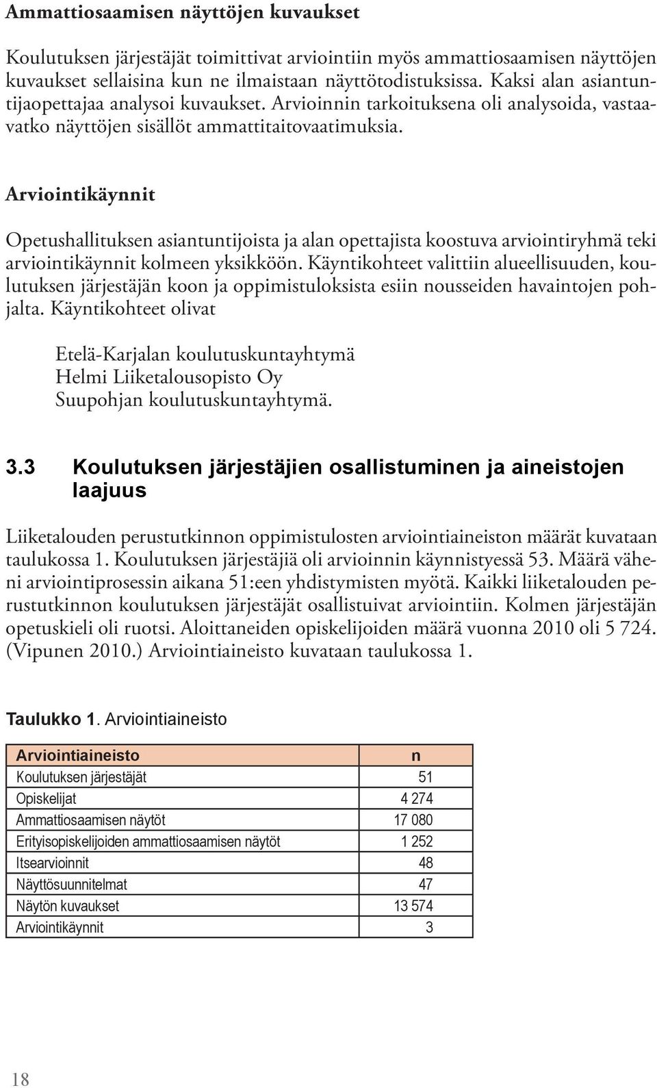 Arviointikäynnit Opetushallituksen asiantuntijoista ja alan opettajista koostuva arviointiryhmä teki arviointikäynnit kolmeen yksikköön.