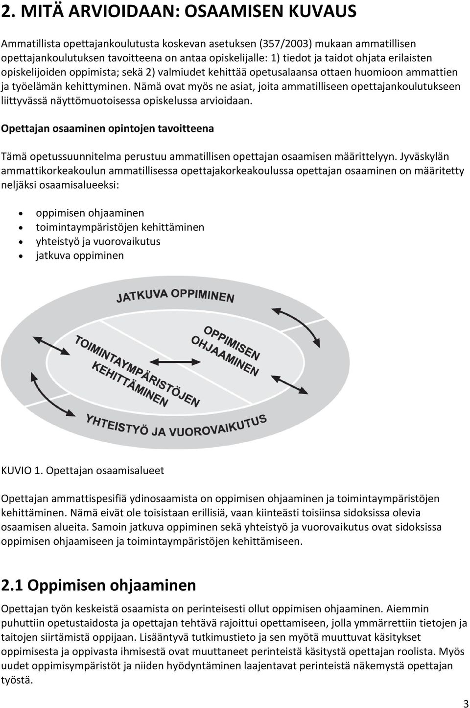 Nämä ovat myös ne asiat, joita ammatilliseen opettajankoulutukseen liittyvässä näyttömuotoisessa opiskelussa arvioidaan.