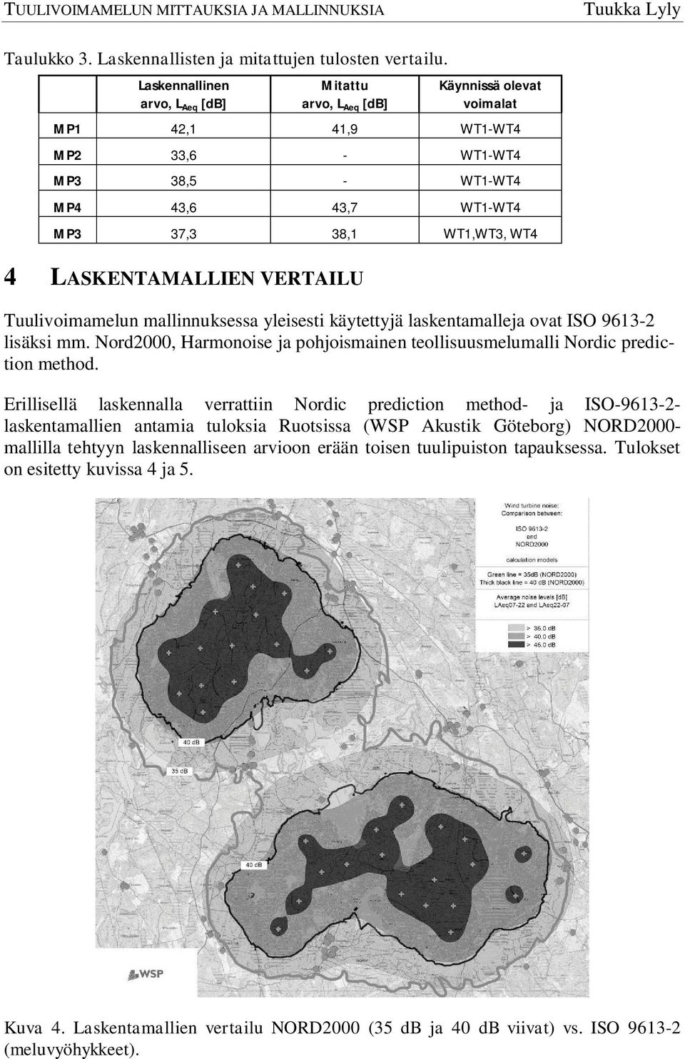 LASKENTAMALLIEN VERTAILU Tuulivoimamelun mallinnuksessa yleisesti käytettyjä laskentamalleja ovat ISO 9613-2 lisäksi mm.