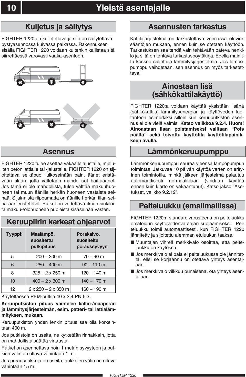 Asennusten tarkastus Kattilajärjestelmä on tarkastettava voimassa olevien sääntöjen mukaan, ennen kuin se otetaan käyttöön.