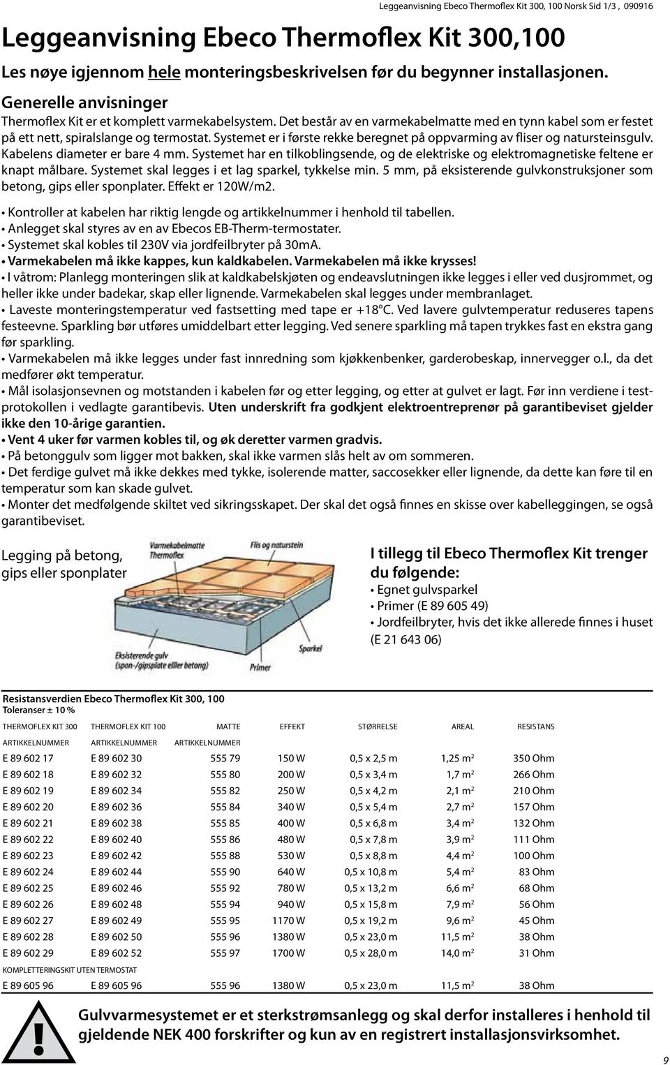 Systemet er i første rekke beregnet på oppvarming av fliser og natursteinsgulv. Kabelens diameter er bare 4 mm.