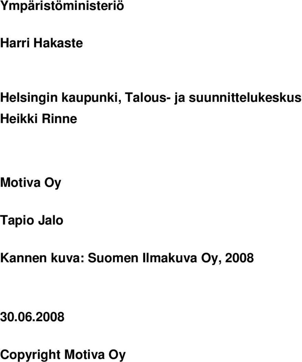 Rinne Motiva Oy Tapio Jalo Kannen kuva: Suomen