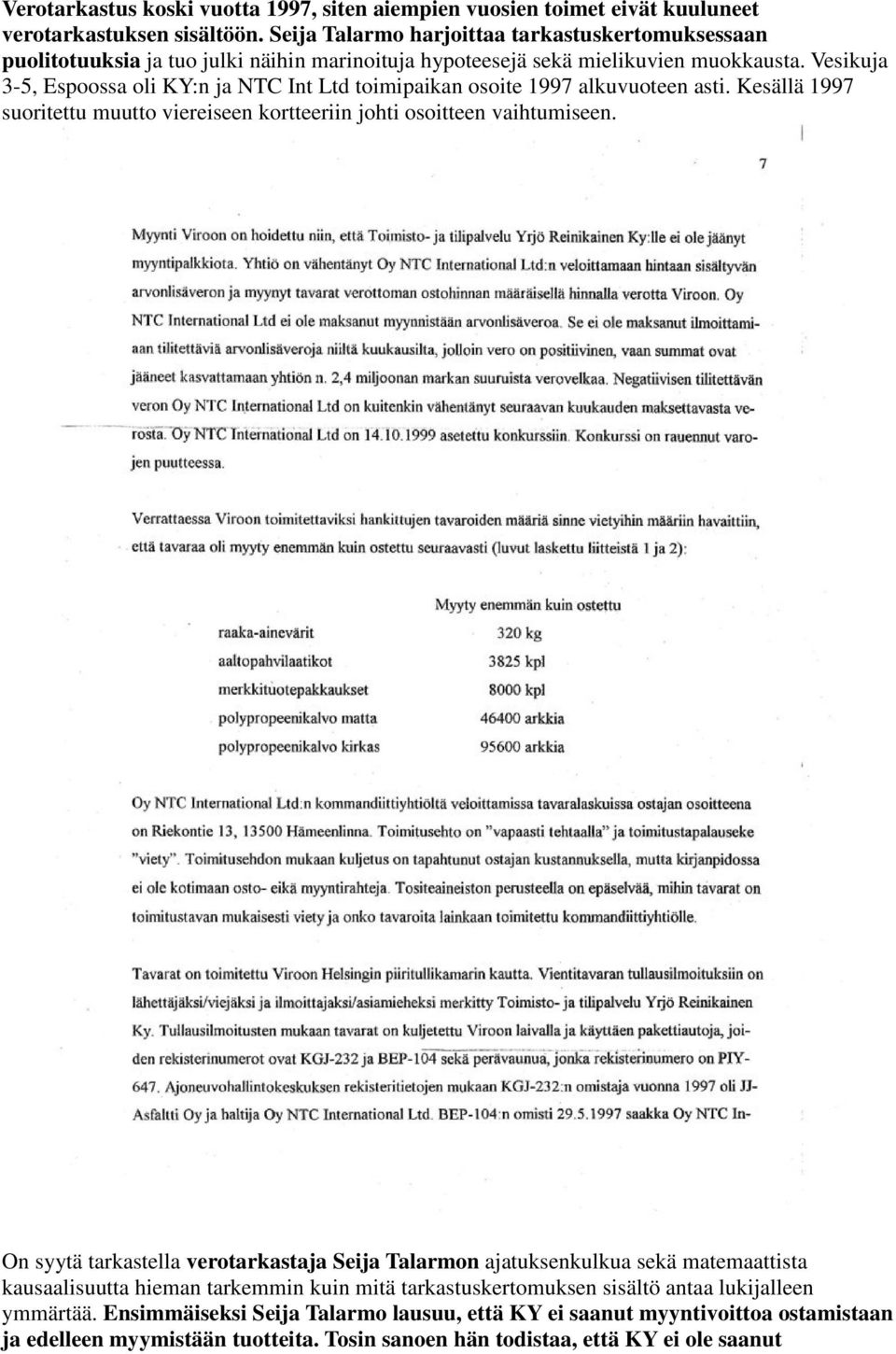 Vesikuja 3-5, Espoossa oli KY:n ja NTC Int Ltd toimipaikan osoite 1997 alkuvuoteen asti. Kesällä 1997 suoritettu muutto viereiseen kortteeriin johti osoitteen vaihtumiseen.