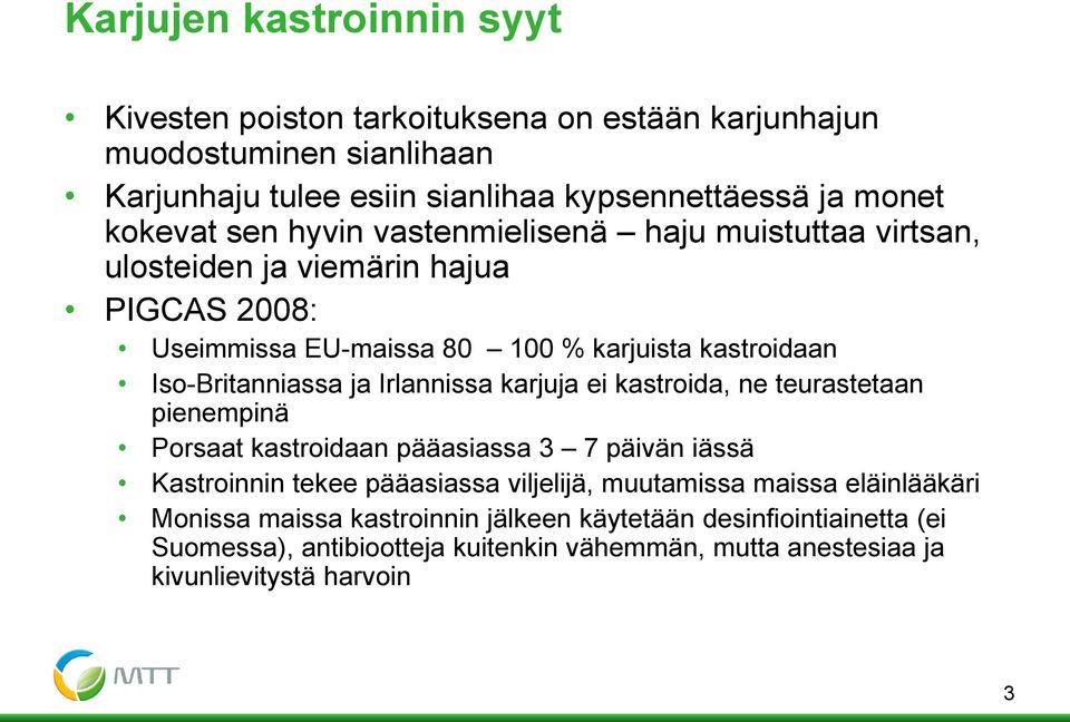 Iso-Britanniassa ja Irlannissa karjuja ei kastroida, ne teurastetaan pienempinä Porsaat kastroidaan pääasiassa 3 7 päivän iässä Kastroinnin tekee pääasiassa viljelijä,