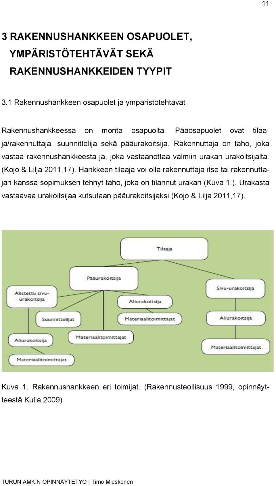 Rakennuttaja on taho, joka vastaa rakennushankkeesta ja, joka vastaanottaa valmiin urakan urakoitsijalta. (Kojo & Lilja 2011,17).