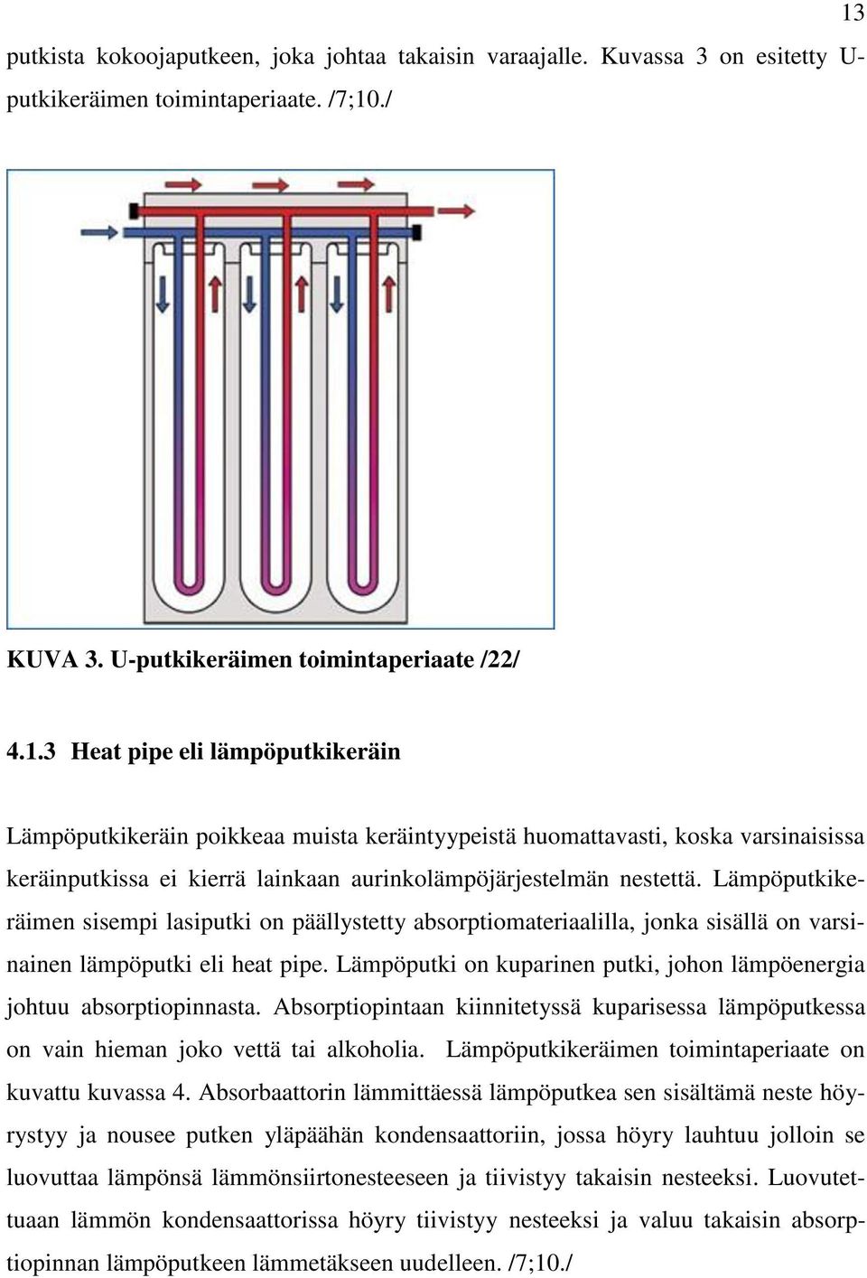 Lämpöputkikeräimen sisempi lasiputki on päällystetty absorptiomateriaalilla, jonka sisällä on varsinainen lämpöputki eli heat pipe.