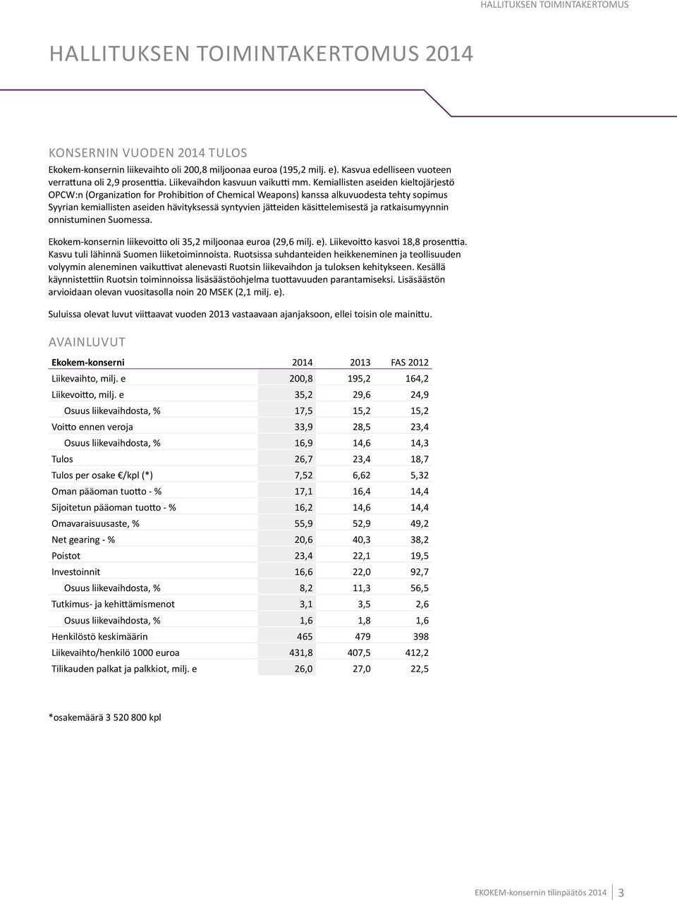 Kemiallisten aseiden kieltojärjestö OPCW:n (Organization for Prohibition of Chemical Weapons) kanssa alkuvuodesta tehty sopimus Syyrian kemiallisten aseiden hävityksessä syntyvien jätteiden