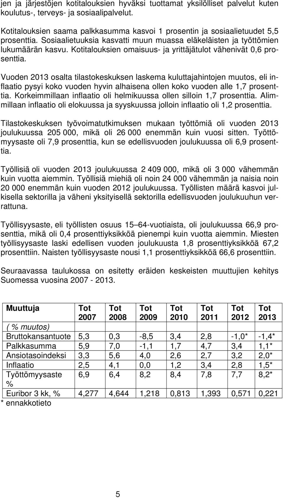 Kotitalouksien omaisuus- ja yrittäjätulot vähenivät 0,6 prosenttia.