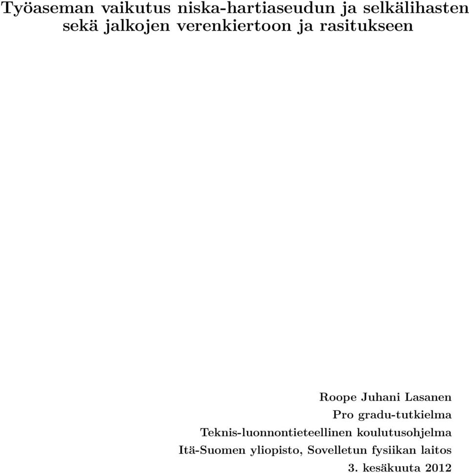 Pro gradu-tutkielma Teknis-luonnontieteellinen