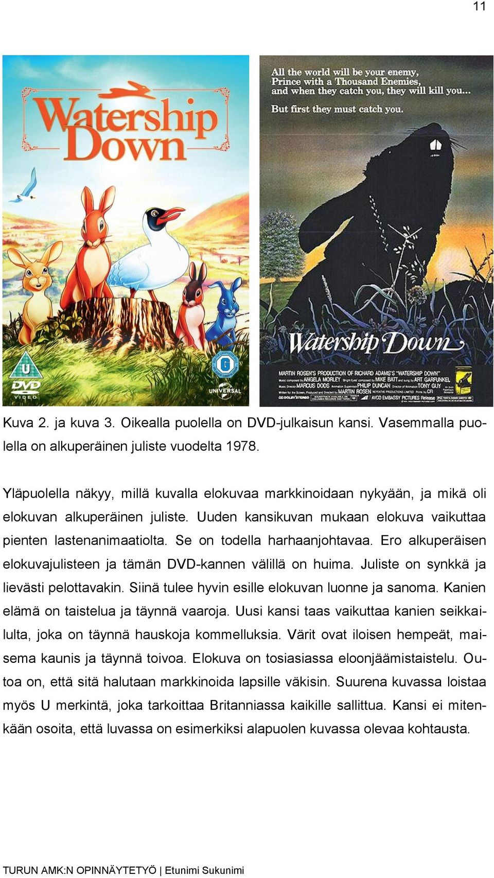 Se on todella harhaanjohtavaa. Ero alkuperäisen elokuvajulisteen ja tämän DVD-kannen välillä on huima. Juliste on synkkä ja lievästi pelottavakin. Siinä tulee hyvin esille elokuvan luonne ja sanoma.