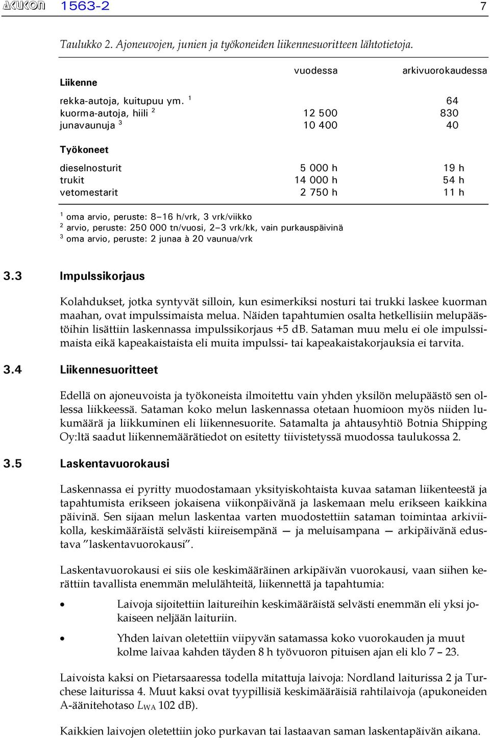 arvio, peruste: 250 000 tn/vuosi, 2 3 vrk/kk, vain purkauspäivinä 3 oma arvio, peruste: 2 junaa à 20 vaunua/vrk 3.