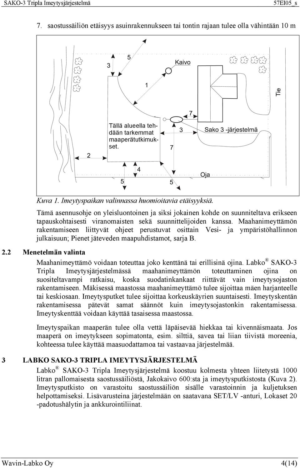 Maahanimeyttämön rakentamiseen liittyvät ohjeet perustuvat osittain Vesi- ja ympäristöhallinnon julkaisuun; Pienet jäteveden maapuhdistamot, sarja B. 2.