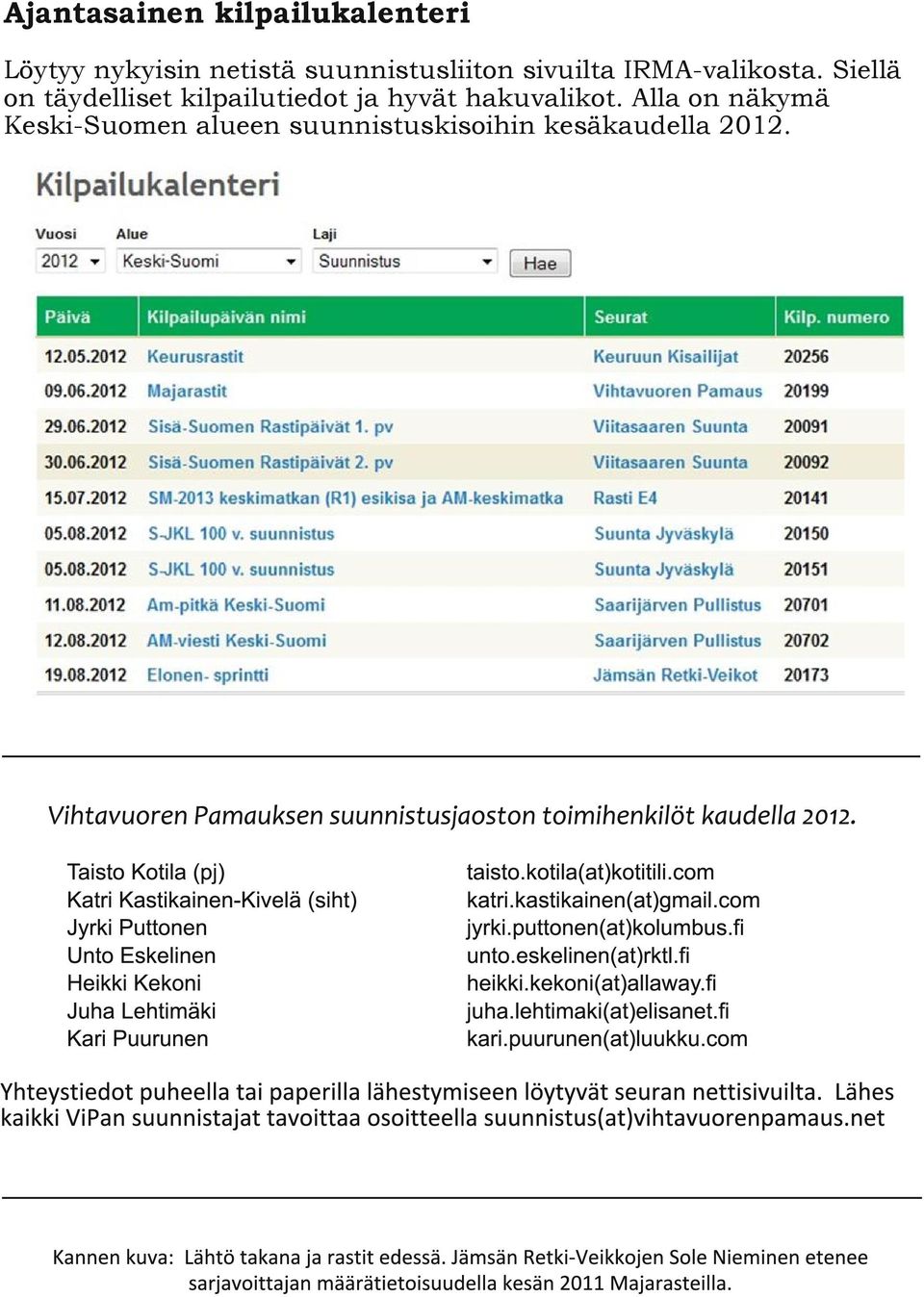 Taisto Kotila (pj) Katri Kastikainen-Kivelä (siht) Jyrki Puttonen Unto Eskelinen Heikki Kekoni Juha Lehtimäki Kari Puurunen taisto.