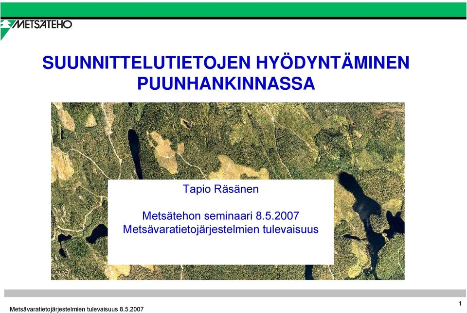 Metsätehon seminaari 8.5.