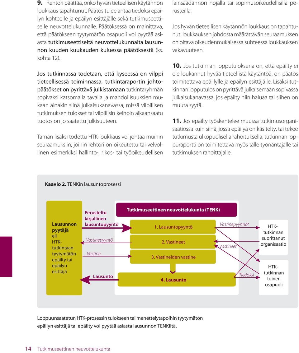 Jos tutkinnassa todetaan, että kyseessä on vilppi tieteellisessä toiminnassa, tutkintaraportin johtopäätökset on pyrittävä julkistamaan tutkintaryhmän sopivaksi katsomalla tavalla ja mahdollisuuksien