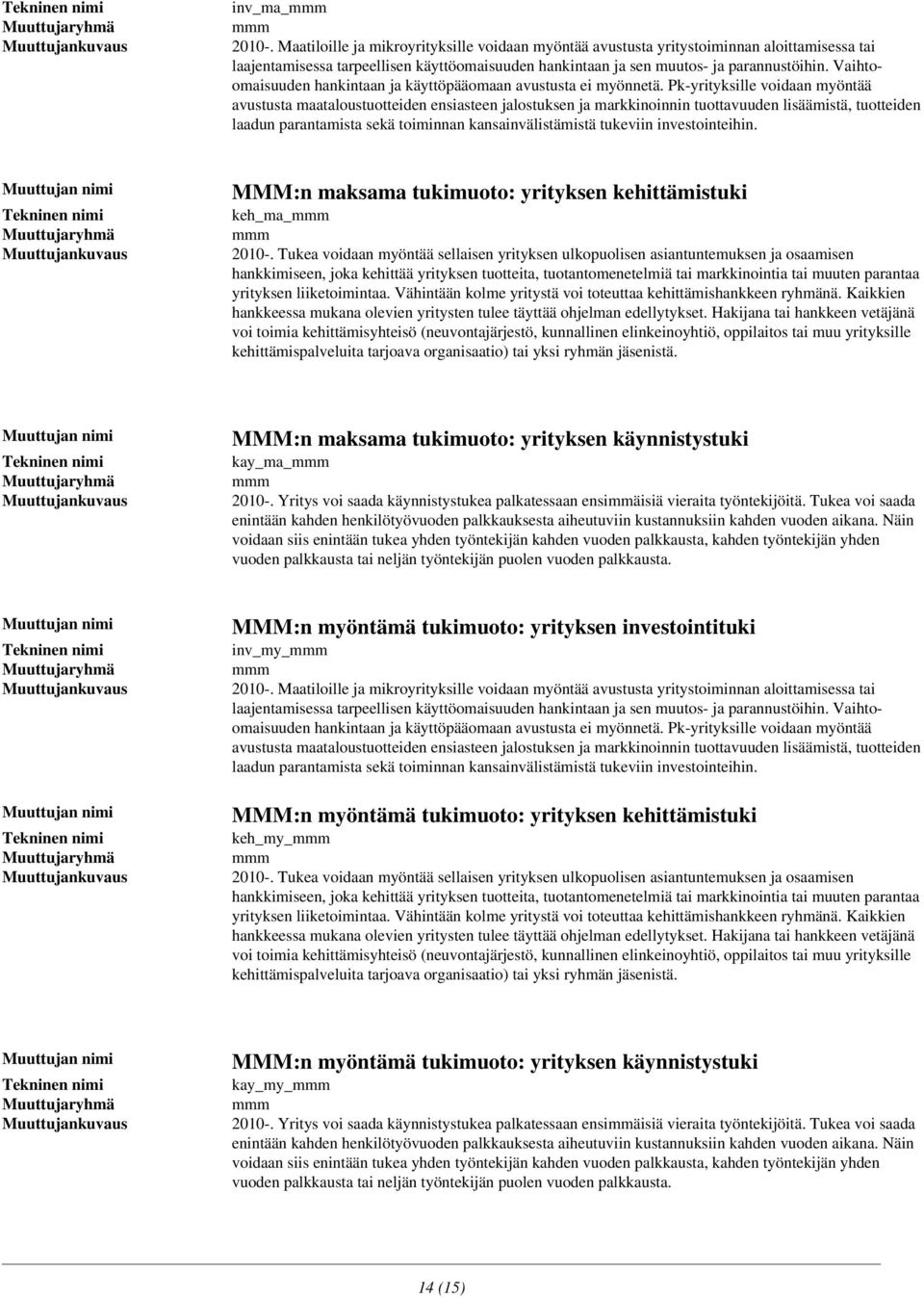 Pk-yrityksille voidaan myöntää avustusta maataloustuotteiden ensiasteen jalostuksen ja markkinoinnin tuottavuuden lisäämistä, tuotteiden laadun parantamista sekä toiminnan kansainvälistämistä