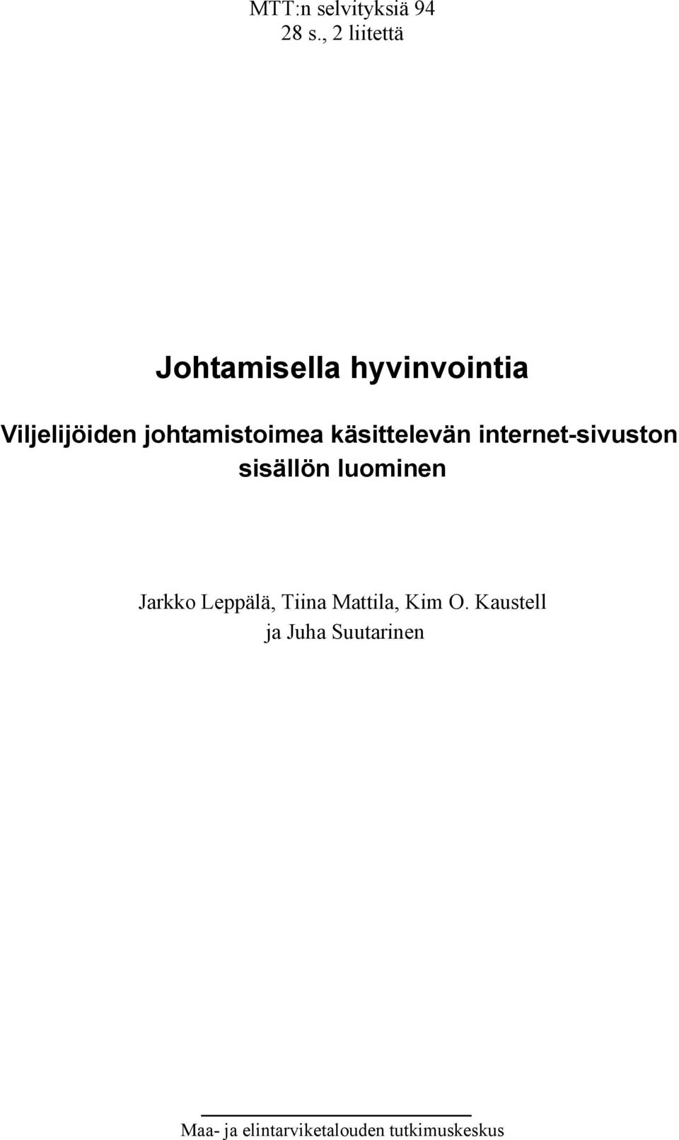 johtamistoimea käsittelevän internet-sivuston sisällön