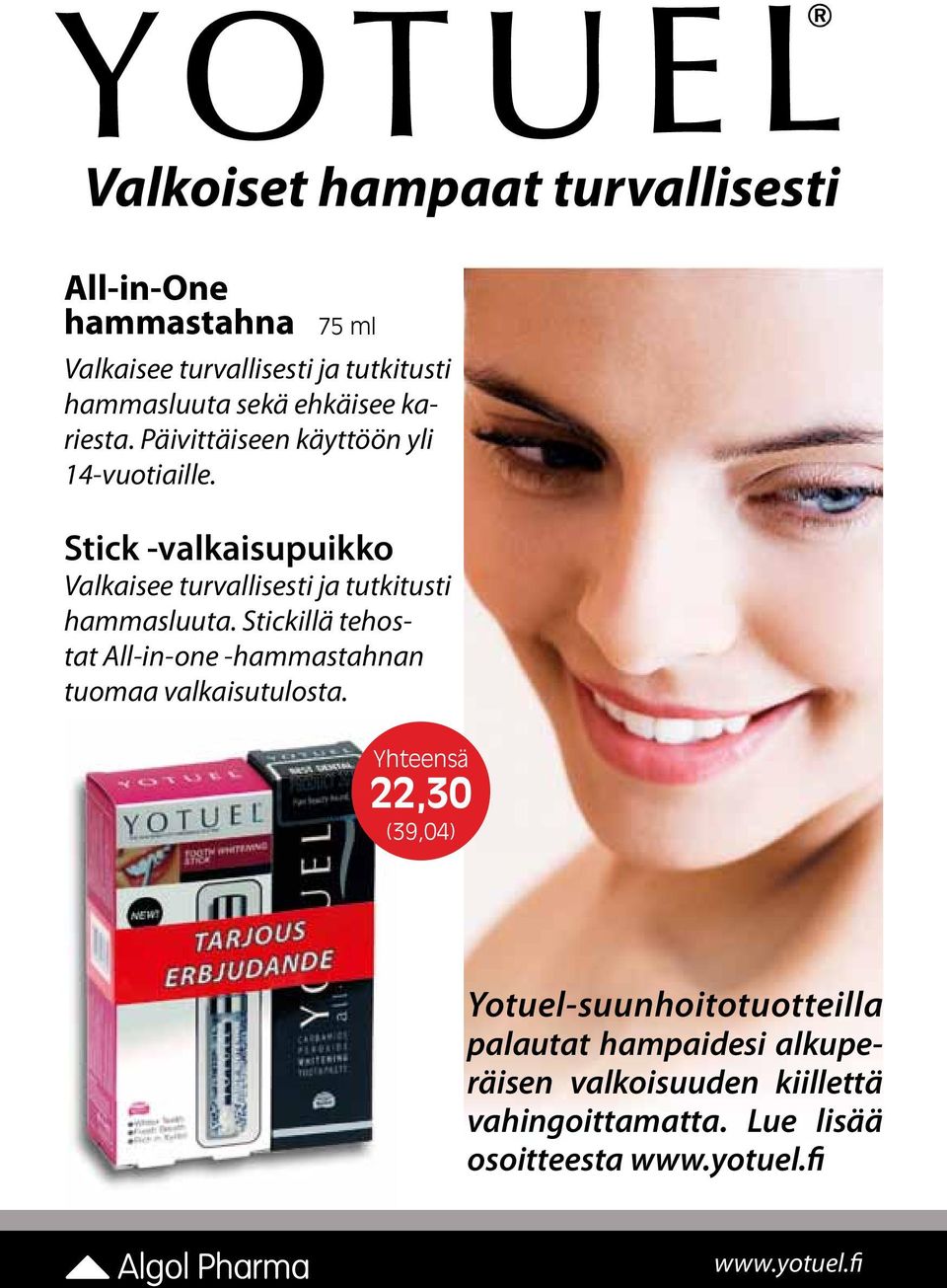 Stick -valkaisupuikko Valkaisee turvallisesti ja tutkitusti hammasluuta.