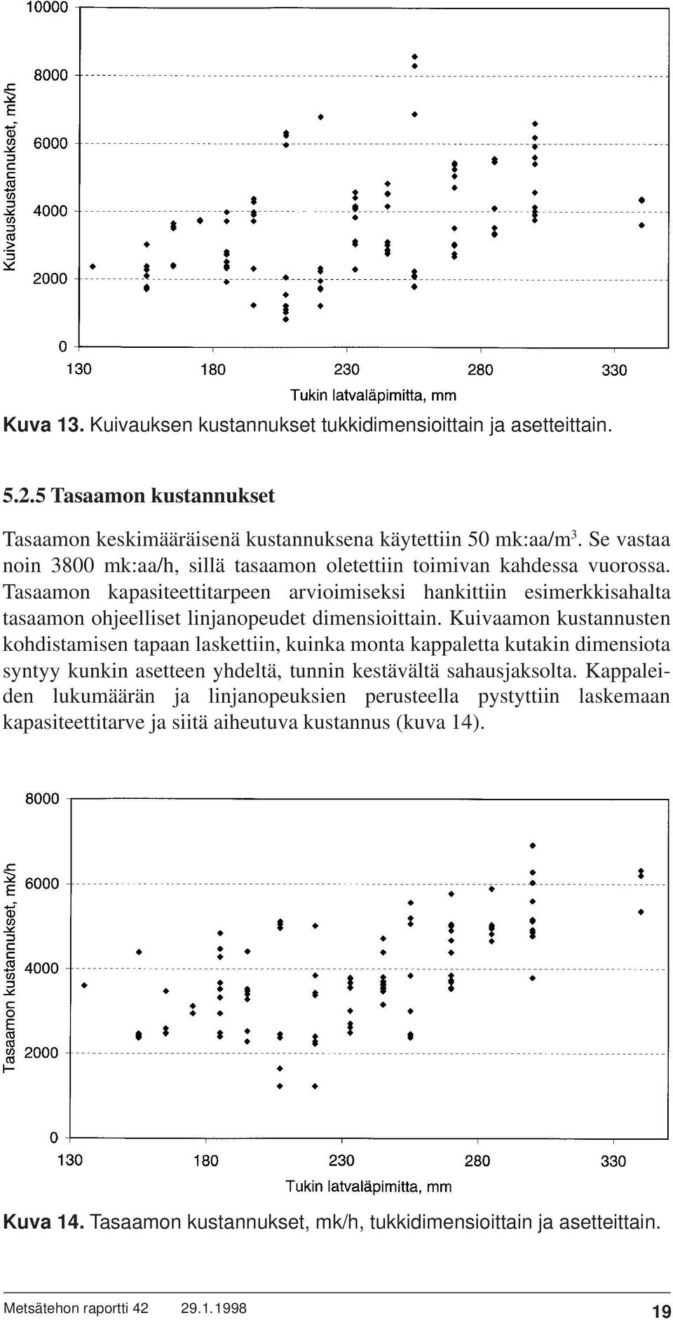 Tasaamon kapasiteettitarpeen arvioimiseksi hankittiin esimerkkisahalta tasaamon ohjeelliset linjanopeudet dimensioittain.