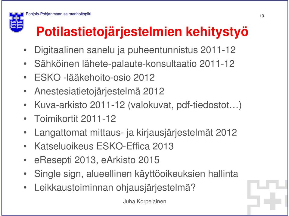 (valokuvat, pdf-tiedostot ) Toimikortit 2011-12 Langattomat mittaus- ja kirjausjärjestelmät 2012 Katseluoikeus