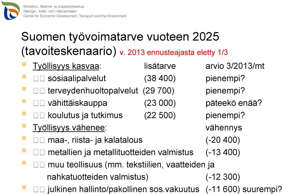 terveydenhuoltopalvelut (29 700) pienempi? vähittäiskauppa (23 000) päteekö enää? koulutus ja tutkimus (22 500) pienempi?