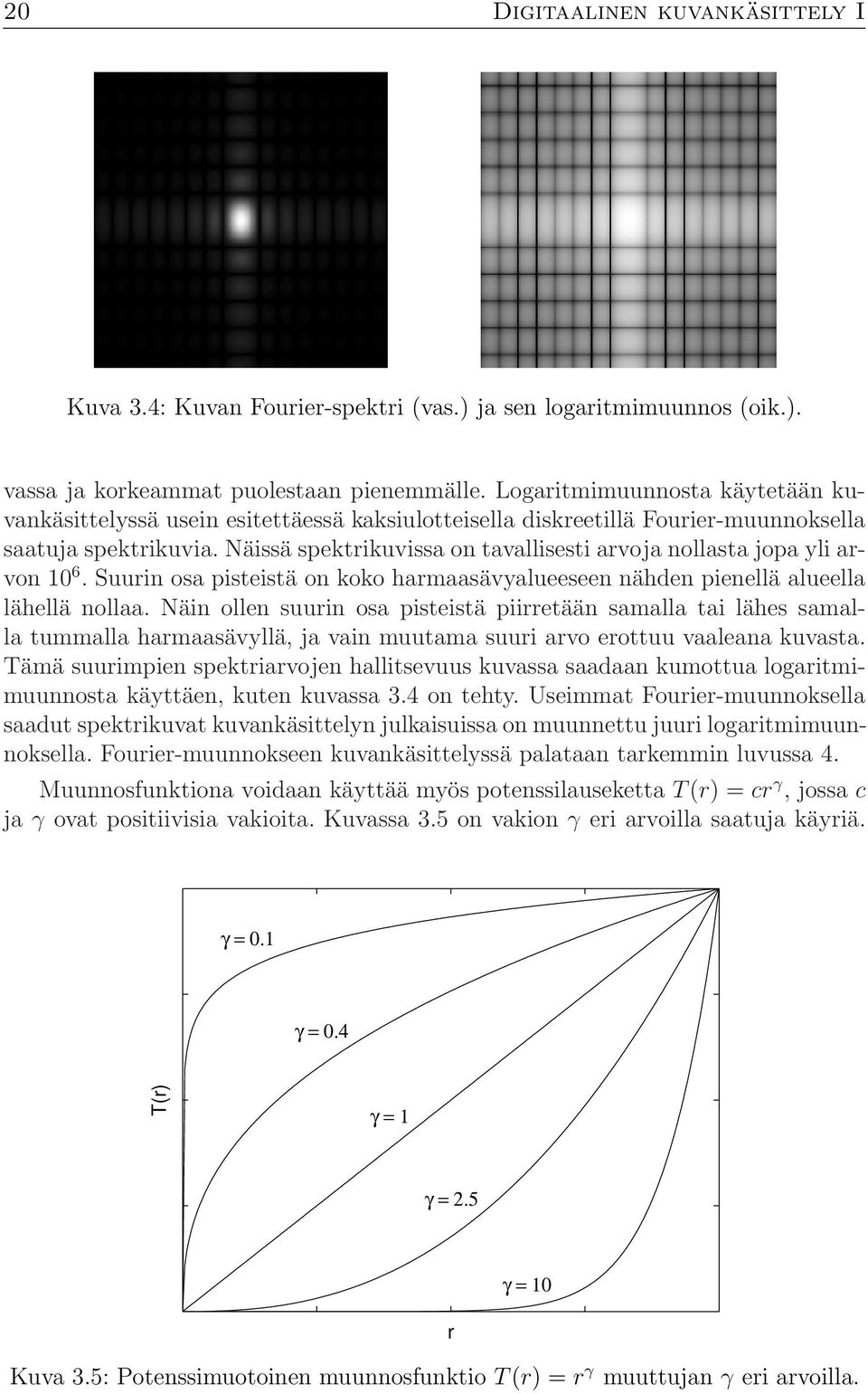 Näissä spektrikuvissa on tavallisesti arvoja nollasta jopa yli arvon 1 6. Suurin osa pisteistä on koko harmaasävyalueeseen nähden pienellä alueella lähellä nollaa.