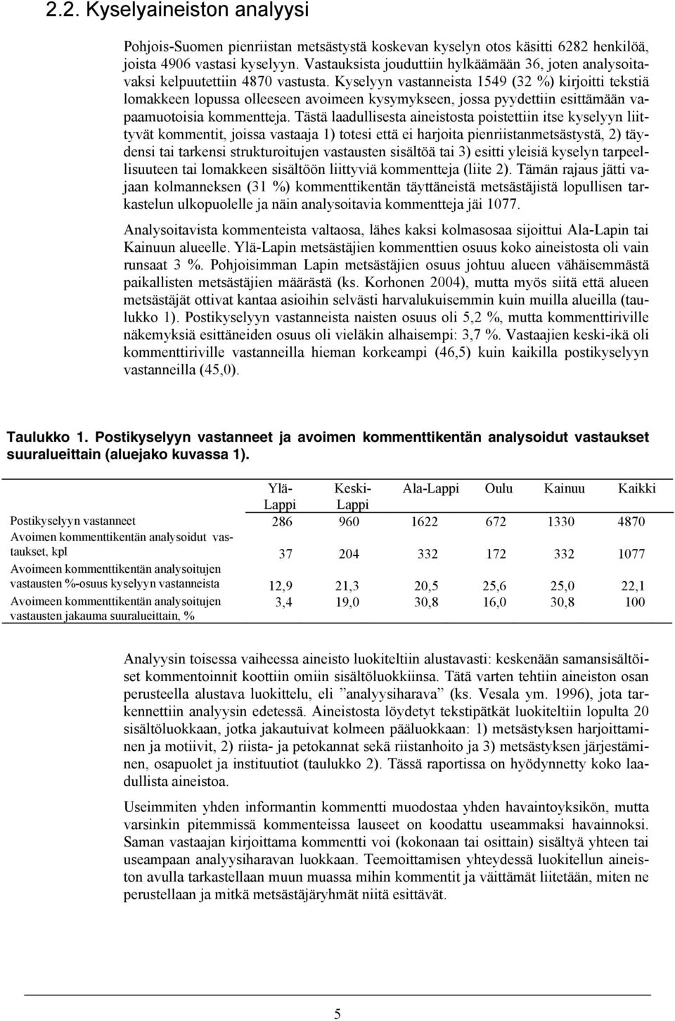 Kyselyyn vastanneista 1549 (32 %) kirjoitti tekstiä lomakkeen lopussa olleeseen avoimeen kysymykseen, jossa pyydettiin esittämään vapaamuotoisia kommentteja.