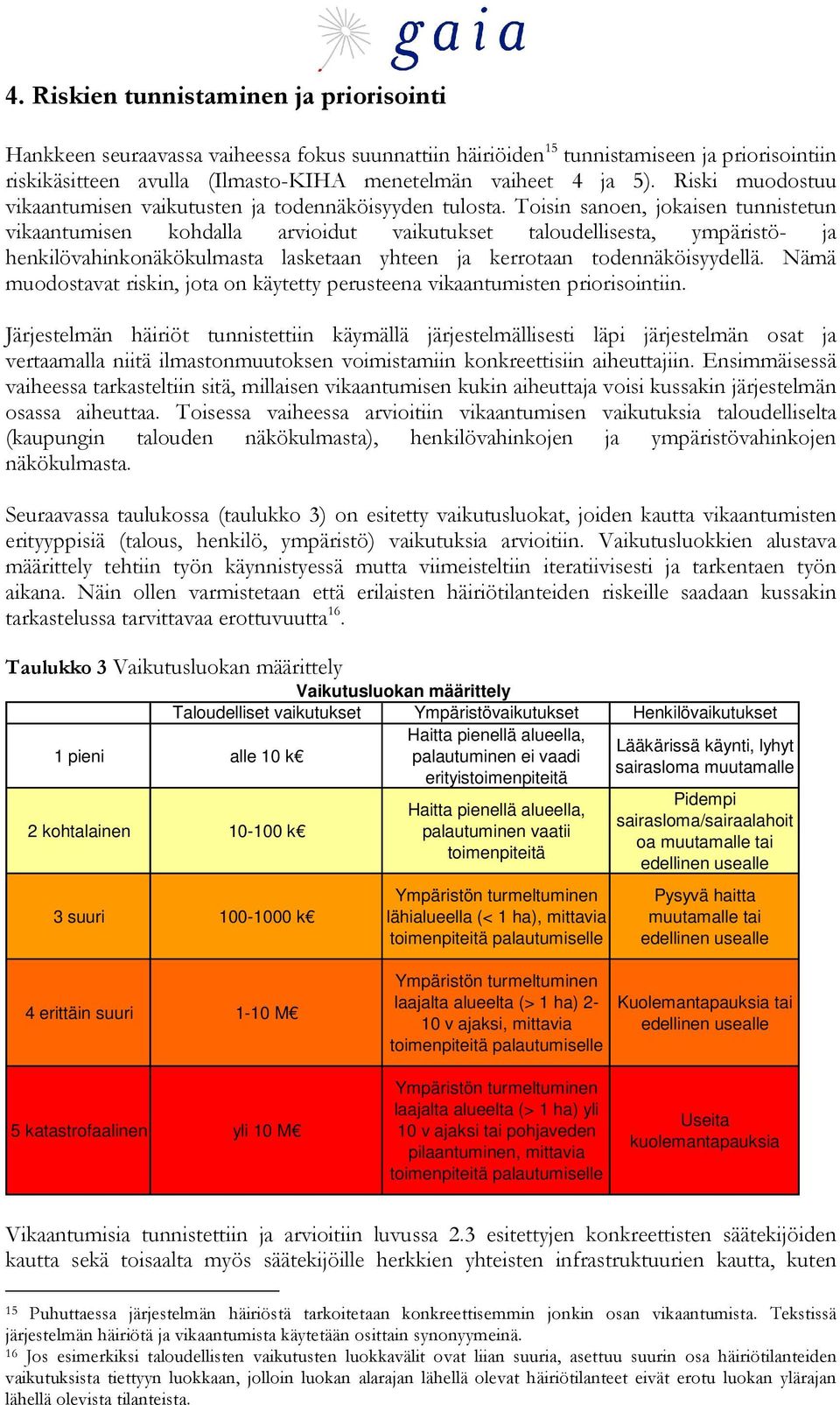 Toisin sanoen, jokaisen tunnistetun vikaantumisen kohdalla arvioidut vaikutukset taloudellisesta, ympäristö- ja henkilövahinkonäkökulmasta lasketaan yhteen ja kerrotaan todennäköisyydellä.