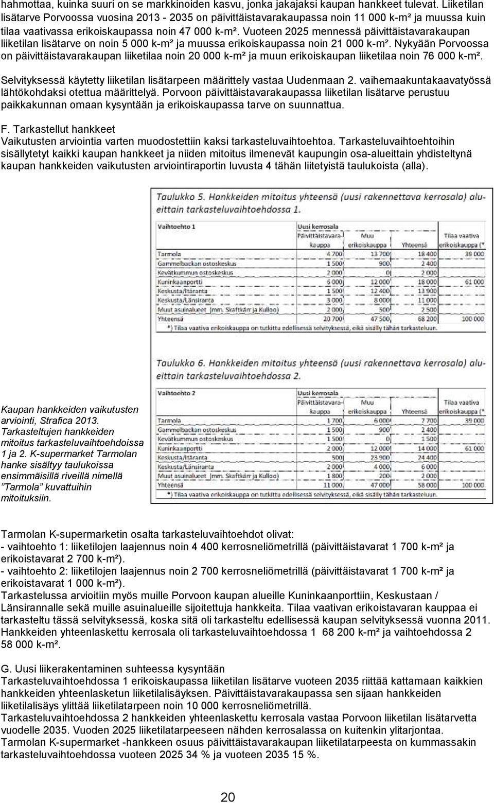 Vuoteen 2025 mennessä päivittäistavarakaupan liiketilan lisätarve on noin 5 000 k-m² ja muussa erikoiskaupassa noin 21 000 k-m².