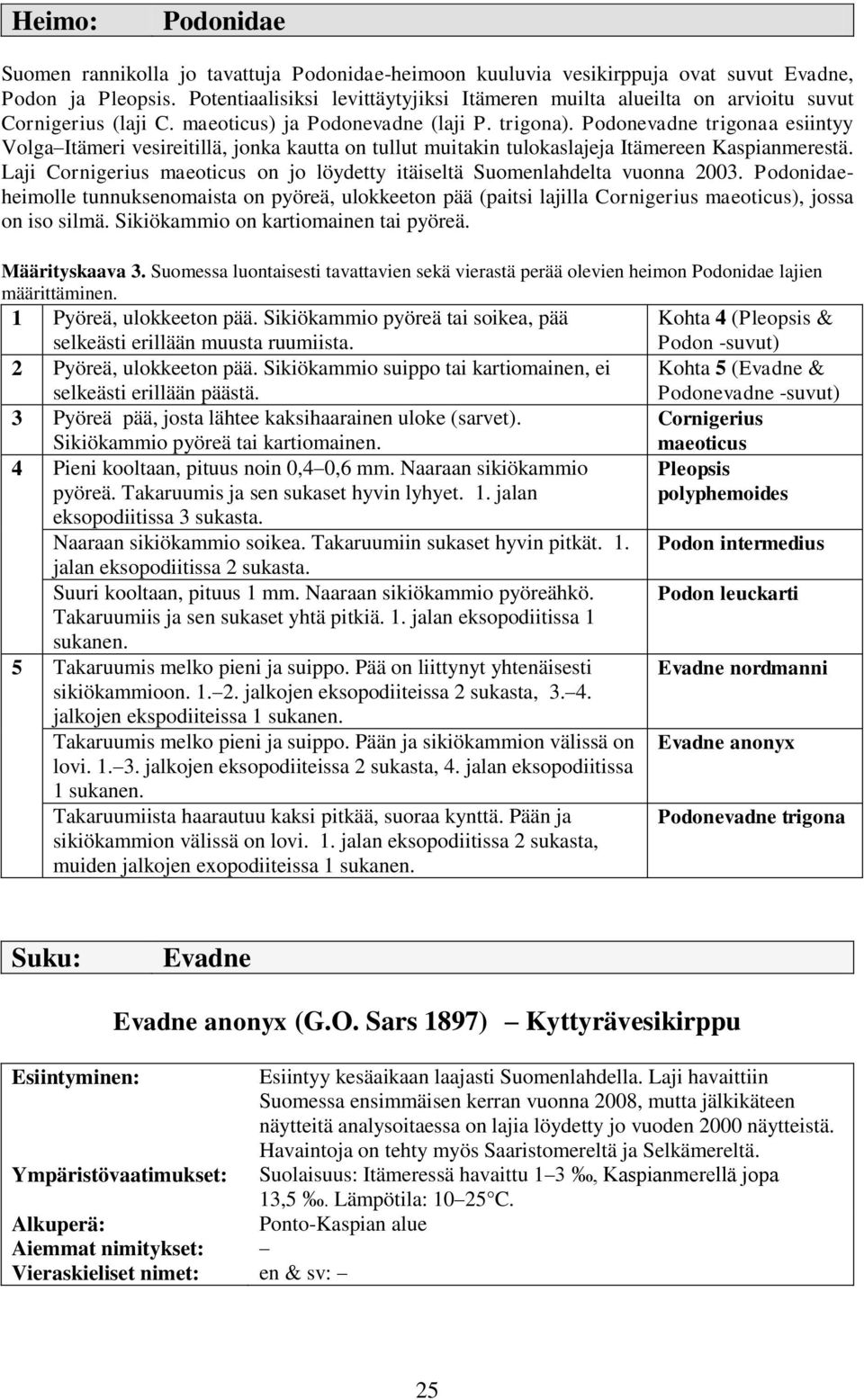 Podonevadne trigonaa esiintyy Volga Itämeri vesireitillä, jonka kautta on tullut muitakin tulokaslajeja Itämereen Kaspianmerestä.